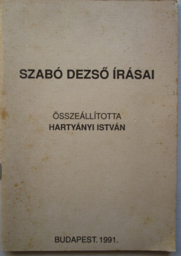 Hartynyi Istvn - Szab Dezs rsai