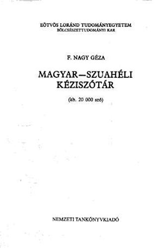 F. Nagy Gza - Magyar-szuahli kzisztr (kb. 20000 sz)
