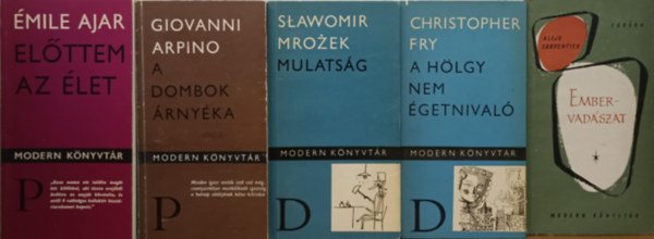 Christopher Fry, Stawomir Mrozek, Giovanni Arpino, �mile Ajar Alejo Carpentier - Modern k�nyvt�r k�nyvcsomag