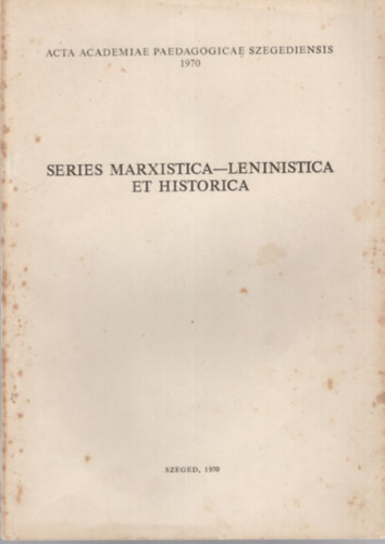 Bezd�n S�ndor Benk� L�szl� - I. Marxizmus-Leninizmus, t�rt�nelem - A h�dmez�v�s�rhelyi els� olvas� n�pk�r megalakul�sa ( 1869 )  K�l�nlenyomat