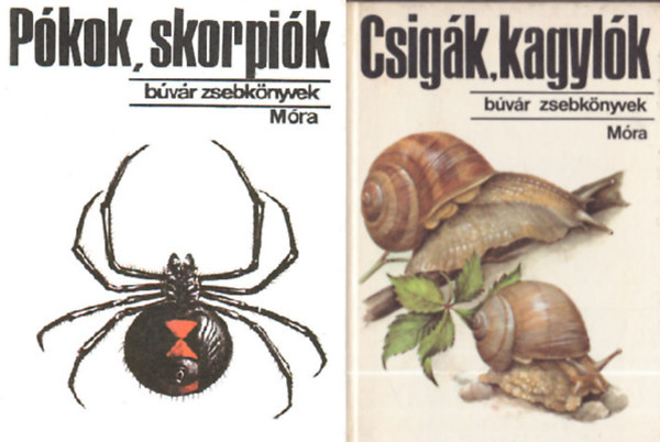 2db b�v�r zsebk�nyv: Csig�k, kagyl�k + P�kok, skorpi�k