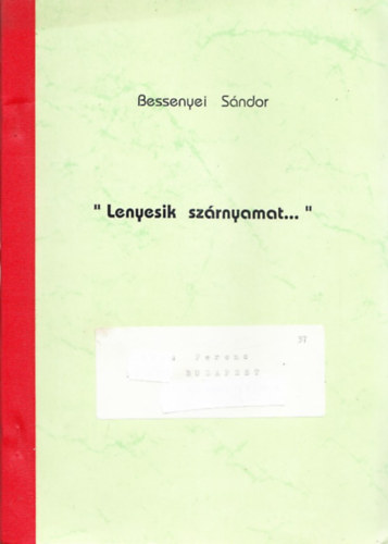 Bessenyei Sándor - Lenyesik szárnyamat... (dedikált)