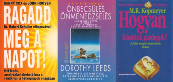 Dorothy Leeds, M. R. Kopmeyer Danny Cox John Hoover - 3 m a siker elrshez: Ragadd meg a napot! (Ht lps, amelyekkel elrhet lesz a rendkvli a htkznapok vilgban) + t a sikerhez: nbecsls, nmenedzsels +  Hogyan lehetnk gazdagok? - A jlt megteremtsnek titkai