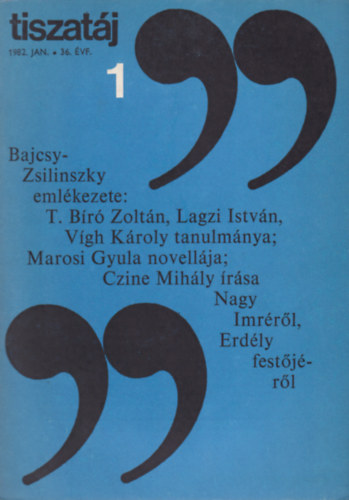 Tiszat�j 1982 jan. 36. �vfolyam