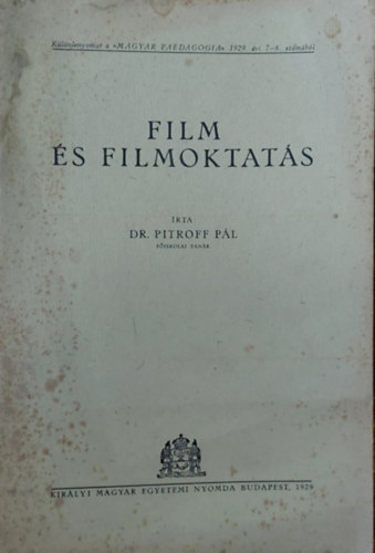 Dr. Pitroff Pl - Film s filmoktats  (Klnlenyomat)