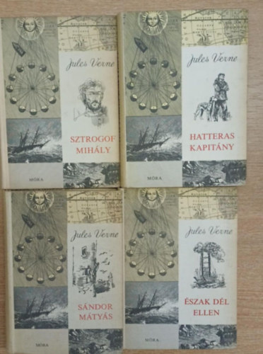 Jules Verne - 4 db Jules Verne k�tet: Sztrogof Mih�ly - Hatteras kapit�ny - S�ndor M�ty�s - �szak d�l ellen