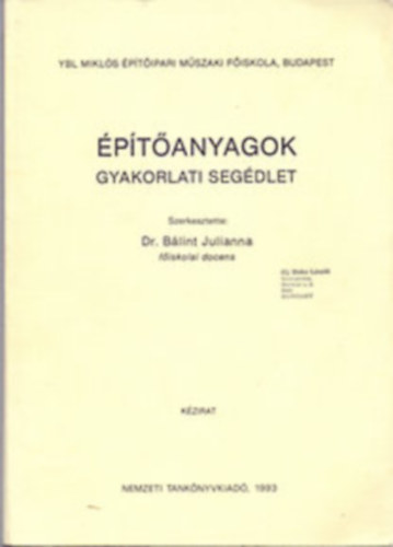B�lint Julianna dr. - �p�t�anyagok gyakorlati seg�dlet