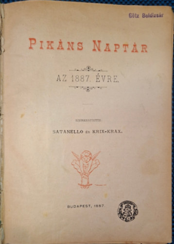 Krix-krax Satanello - Pik�ns Napt�r - az 1887. �vre