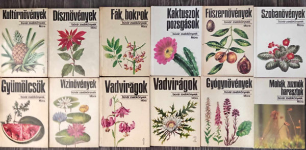 Bvr Zsebknyvek - (12db) Bvr zsebknyvek a nvnyvilgrl: Kultrnvnyek 1. / Dsznvnyek / Fk, bokrok / Kaktuszok, pozsgsok / Fszernvnyek / Szobanvnyek / Gymlcsk / Vzinvnyek / Vadvirgok 1-2. / Gygynvnyek / Mohk, zu