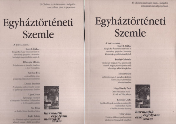 Dienes Dnes, Fazekas Csaba Balogh Judit - 2 db Egyhztrtneti Szemle 2002. III. vf. 1-2. szmok