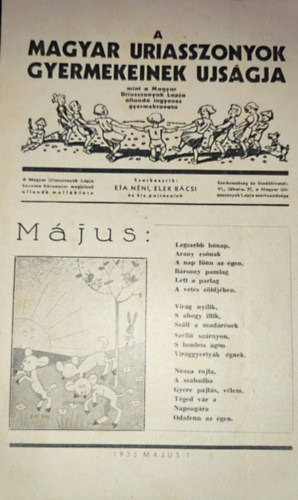 A Magyar uriasszonyok Gyermekeinek Ujs�ga-1935. m�jus 1.