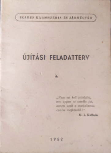 ismeretlen - Újítási Feladatterv / Ikarus Karosszéria és Járműgyár