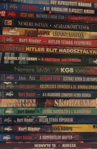 Kurt Rieder, Nemere István, Vécsey Aurél Földi Pál - 18 db történelmi kötet