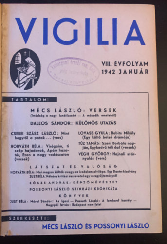Possonyi László (szerk.) Mécs László (szerk.) - Vigilia VIII. évfolym 1942 január-december - Teljes