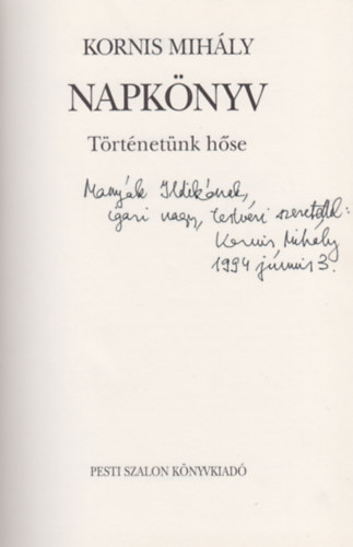 Kornis Mihly - Napknyv (Trtnetnk hse)