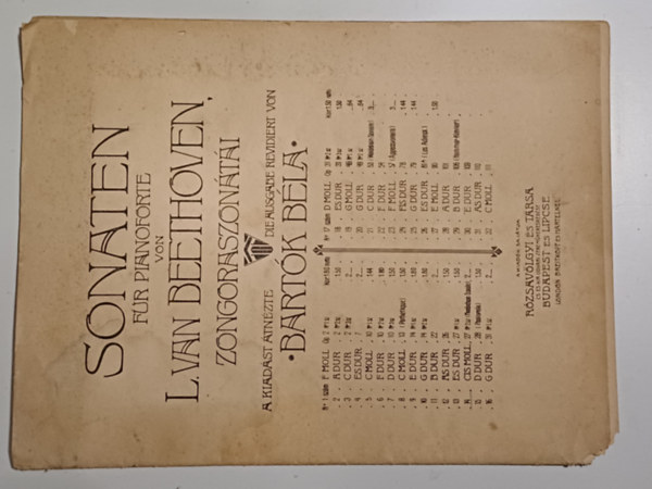 tnzte:Bartk Bla - Sonaten fr Pianoforte von L. van Beethoven - Op. 27. No. 2 Beethoven Zongoraszonti