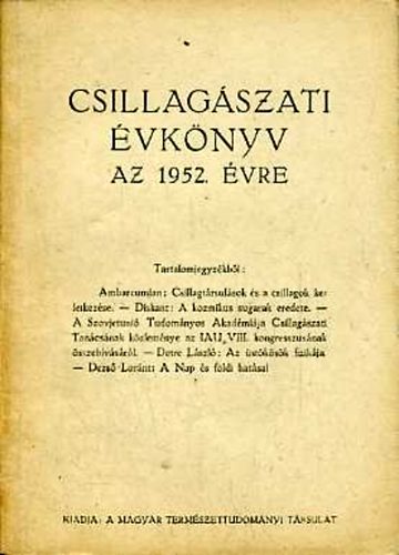 Csillagászati évkönyv az 1952. évre