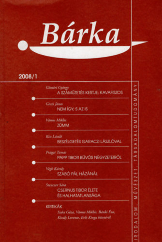 Szabó Tibor Kiss László - Bárka 2008/1