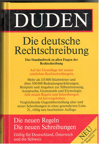 Dudenverlag - Duden 1 Die Deutsche Rechtschreibung -Neue Ausgabe