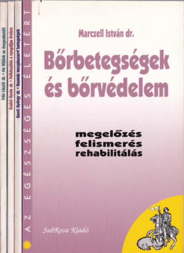 Genti Gy�rgy, Szab� Gyula, Iv�n L�szl� Marczell Istv�n - 4 db Az eg�szs�ges �let�rt k�tet: Ne f�lj�nk az �reged�st�l!, Felk�sz�l�s a nyugd�jas �vekre, Reum�s mozg�sszervi betegs�gek, B�rbetegs�gek �s b�rv�delem