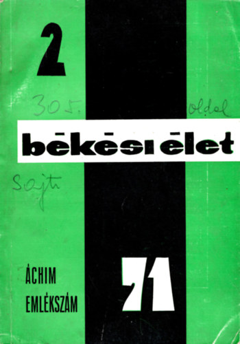 Dr. Dr. Szab Ferenc Tbori Gyrgy - Bksi let 2. 1971 chim emlkszm