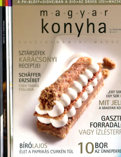 Vink� J�zsef f�szerkeszt� - 5 db magyar konyha - gasztron�miai magazin (kar�csonyi �s t�li sz�mok)