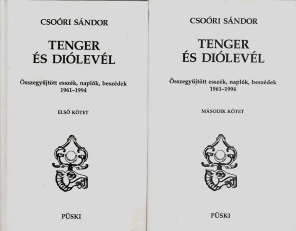 Cso�ri S�ndor - Tenger �s di�lev�l  I-II. (�sszegy�jt�tt essz�k, napl�k besz�dek 1961-1994)
