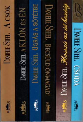 Danielle Steel - 6 db Danielle Steel: Csoda + Hossz� az �t haz�ig + Becs�ld �nmagad + Ugr�s a s�t�tbe + A kl�n �s �n + A cs�k