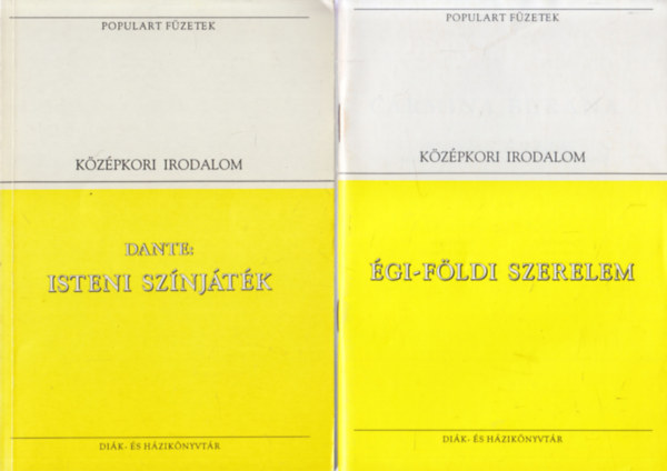 5 db ktet a Populart Fzetek sorozatbl: Kzpkori irodalom: Isteni sznjtk + gi-fldi szerelem + Csavarg nekek + Forrsok, legendk, intelmek + A magyarok cselekedetei