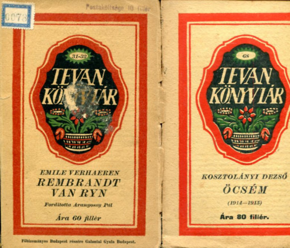 T�bb szerz� - 2 db TEVAN k�nyvt�r k�tet