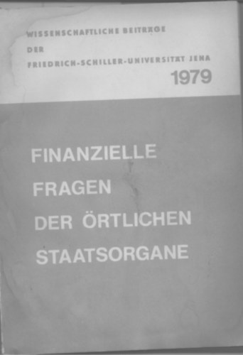 Prof. Dr. Franz Bolck - Finanzielle Fragen der rtlichen Staatsorgane