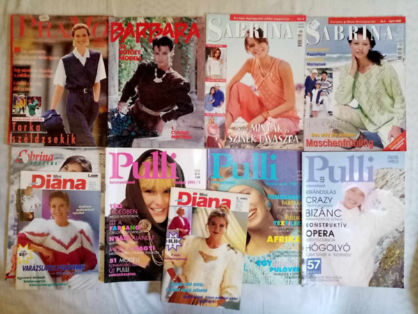 (10db)  Hobbi kzimunka magazin csomag: Mini Diana / Pramo / Barbara / Sabrina / Pulli International (Szabsminta mellkletekkel!)