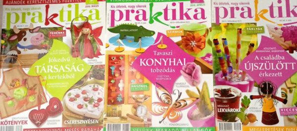 3 db. Praktika Magazin - 2010.j�n. - 6. sz�m, 2010.�pr. 4. sz�m, 2010.m�j. 5. sz�m (szab�s-varr�s-k�t�s-hobby-lak�sdivat-k�zimunka)