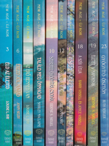 Bernie S. Siegel, Barry Vissel . Joyce Vissel, Angelika Hoefler, Lee Jampolsky, Shirley MacLaine, Louise L. Hay, John Selby Ruth Berger - 10 db. New Age - j kor sorozat: Gygyt sztn + letet a napoknak + A szv tja + Esly az letre + Gygytsd meg az elmd + Szeretet, gygyts, csodk + Talld meg nmagad + Az er benned van + rezd jl magad + ld az 