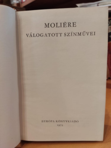 Moli�re - Moli�re v�logatott sz�nm�vei