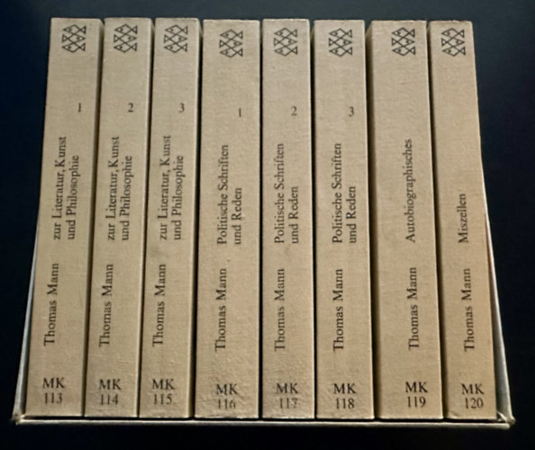 Thomas Mann - Schriften zur Literatur, Kunst und Philosophie, Politische Schriften und Reden, Autobiographisches, Miszellen - komplett in acht Bänden