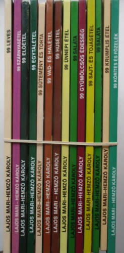 14 db szak�csk�nyv a 99 �tel soroaztb�l (Leves, El��tel, SZ�rnyas�tel, H�s�tel, �nnepi �tel, Sal�ta, Krumplis �tel, K�r�t�s �s f�zel�k, stb..)