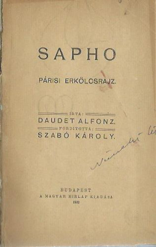 Daudet Alphonse - Sapho - P�risi erk�lcsrajz
