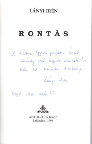 L�nyi Ir�n - Ront�s - dedik�lt