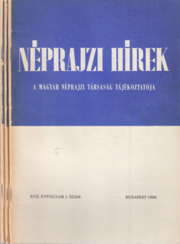 Selmeczi Kovcs Attila - Nprajzi hrek 1988/1-3. (3 db. lapszm)