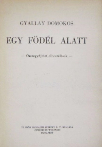 Gyallay Domokos - Egy fdl alatt