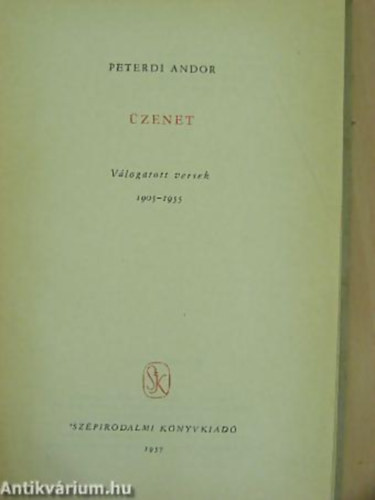Peterdi Andor - Üzenet