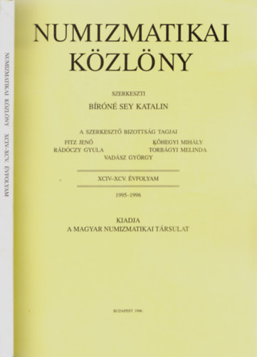 Bíróné Sey Katalin - numizmatikai közlöny 1995-1996