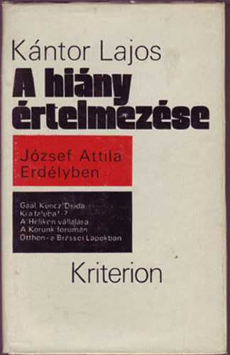 Kntor Lajos - A hiny rtelmezse(Jzsef Attila Erdlyben)