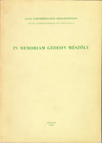 In memoriam Gedeon Mszly