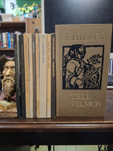 Ivo Andric, Roger Martin Du Gard, Thorton Wilder, Sólem Áléchem, Henrik Ibsen, Euripidész, Radnóti Miklós Friedrich Schiller - 10 db-os Helikon könyvek KÖNYVMENTŐ AJÁNLAT: Tell Vilmos, Beszélgetés Goyával, Vén Franciaország, Szent Lajos király hídja, A gyönyörűség dalainak kezdete, Énekek éneke, Peer Gynt, Bakkhánsnők, Ikrek hava