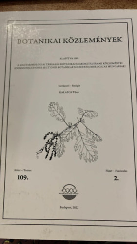 Kalapos Tibor - Botanikai k�zlem�nyek 109. k�tet 2. f�zet
