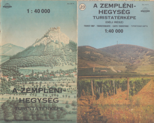 2 db. Zemplni-hegysg turistatrkp (szaki rsz + Dli rsz)- 1:40000