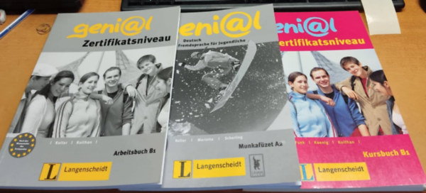 Susy Keller, Ute Koithan (szerk.) - 3 db Genial: Zertifikatsniveau Arbeitsbuch B1 + Kursbuch B1 + Deutsch als Fremdsprache für Jugendliche Munkafüzet A2