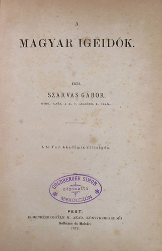 Szarvas G�bor - A magyar igeid�k